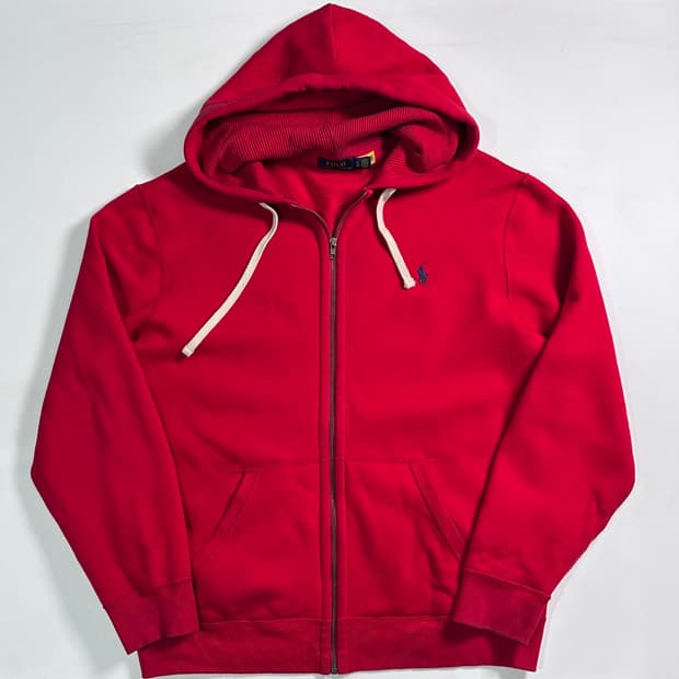 폴로 랄프로렌 레드 후드집업