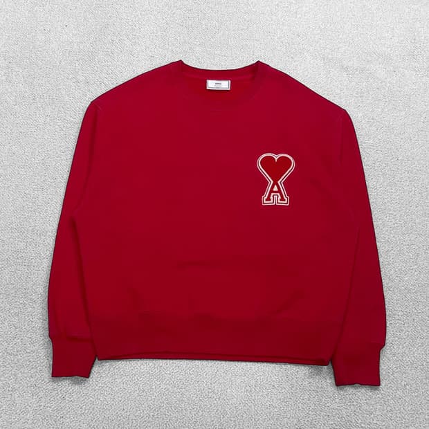 아미 Ami 20fw 빅 하트 크루넥 맨투맨 레드