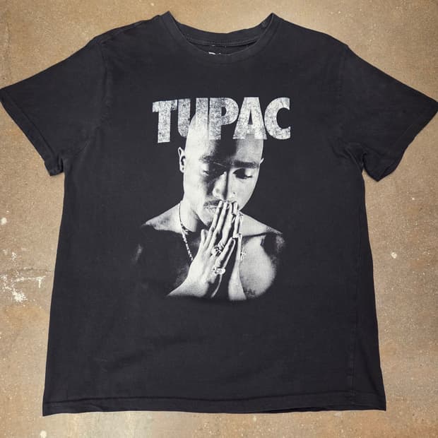 미국빈티지 투팍 2PAC 블랙 반팔티