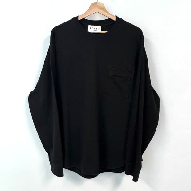 SOLID HOMME 솔리드옴므 WEATHER 그래픽 백로고 긴팔티셔츠 