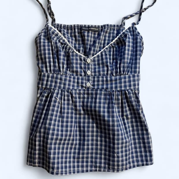 Brandy melville 체크 나시 탑