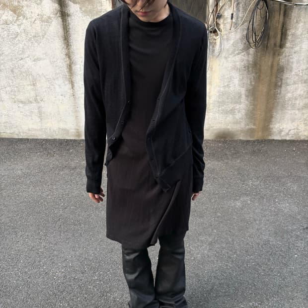 닐바렛 사선 버튼 가디건