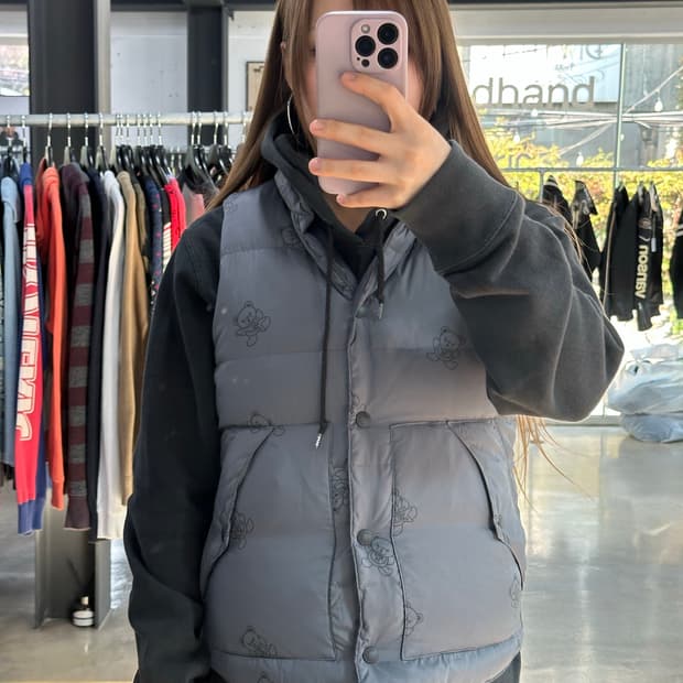 히스테릭글래머 리버시블 퍽베어 패딩 베스트