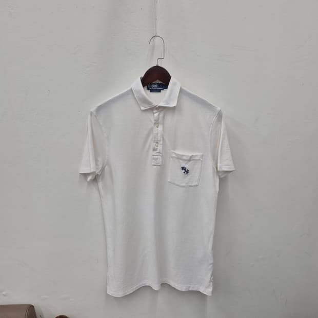 폴로 랄프로렌 화이트 포켓 피케 반팔 S