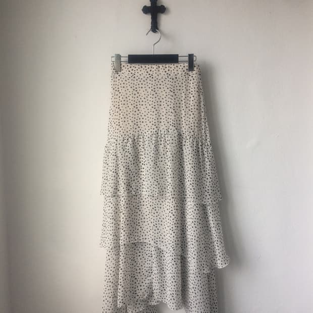 Dot pattern layer long skirt