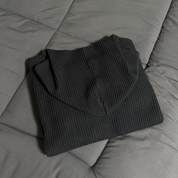 3) 폴리테루 휴먼 니트 후디 블랙