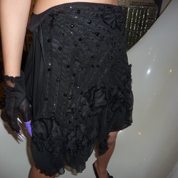 Black spangle skirt