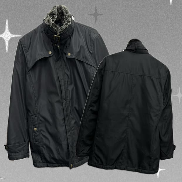 Louis Chavlon 블랙 버클 봄버 자켓 아우터 시크 펑크 퍼 