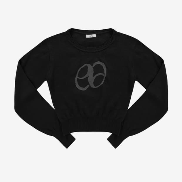 애즈온 MOLLY CROP KNIT / BLACK