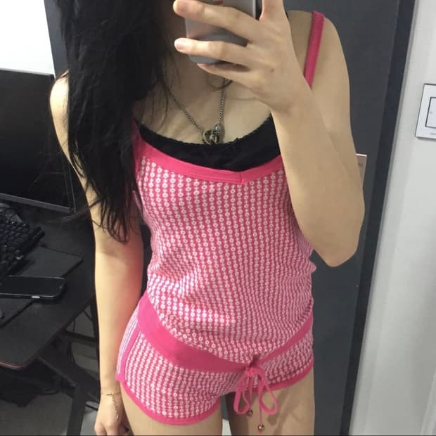 Juicy Couture 쥬시꾸뛰르 갸루 핫핑크 점프수트