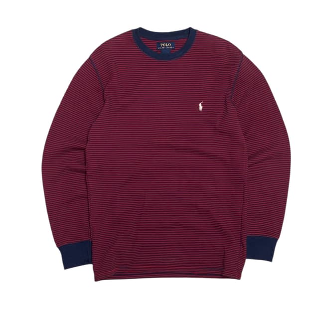 폴로 랄프로렌 스트라이프 와플 롱슬리브 