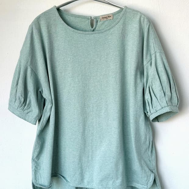 Cotton puff sleeve design pullover top