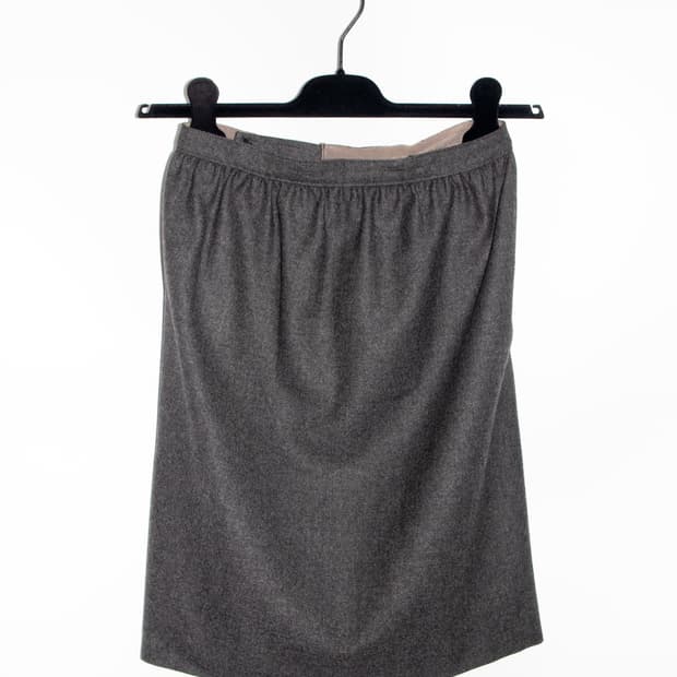 Wool Gathered Wrap Skirt