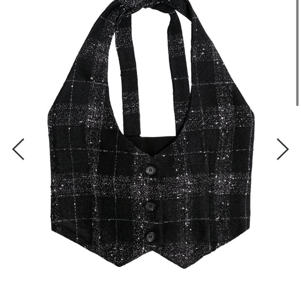 준수이 JUNSUI Tweed Halter Vest 블랙