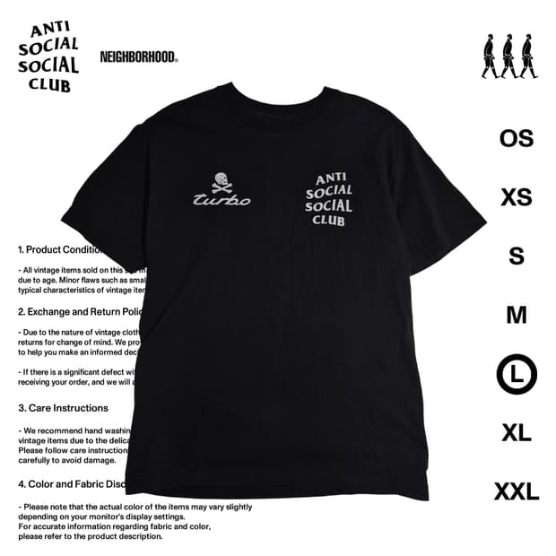 안티 소셜소셜 클럽 X 네이버후드 티셔츠 L사이즈