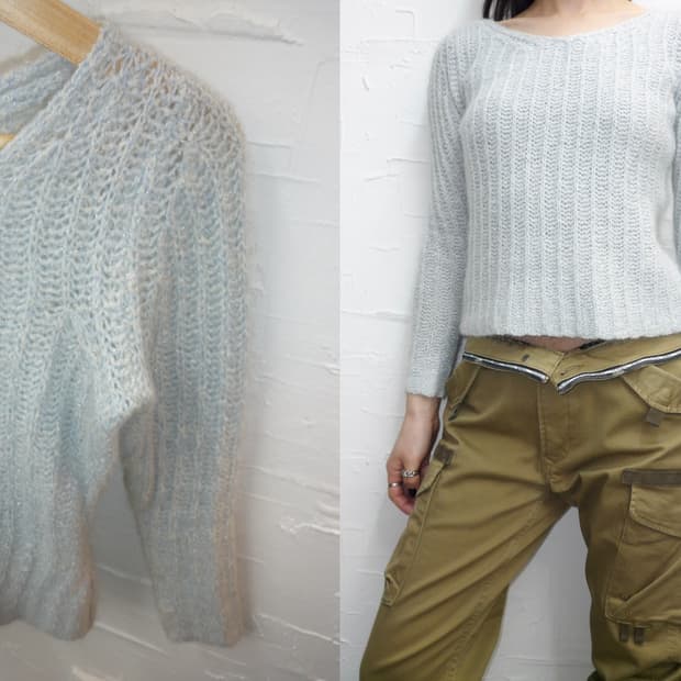 White sky shimmer knit