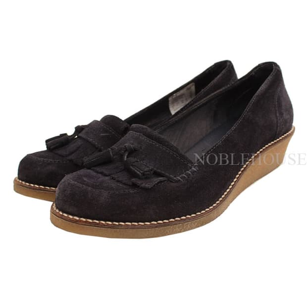 프레드페리 네이비 스웨이드 테슬 웨지 모카신 (US 7)