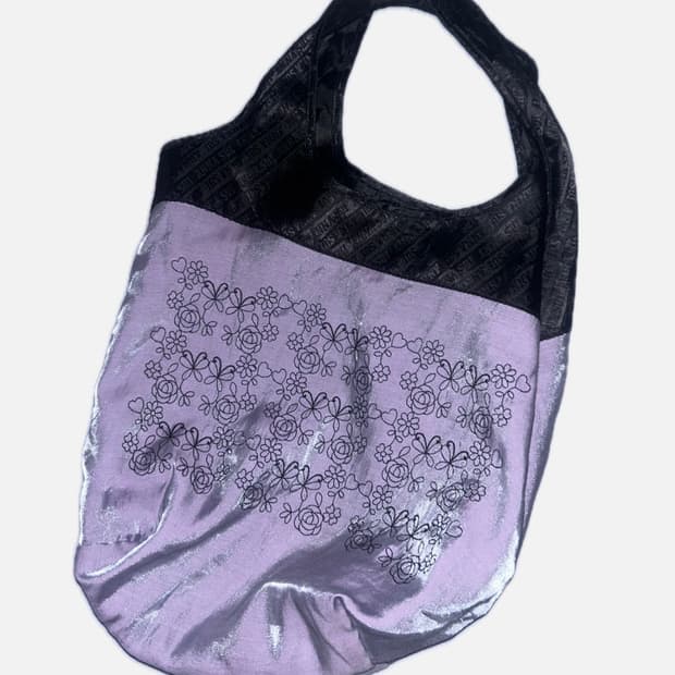 Anna sui 안나수이 퍼플 엔틱 나비 퀄팅 자수 오간자 숄더백