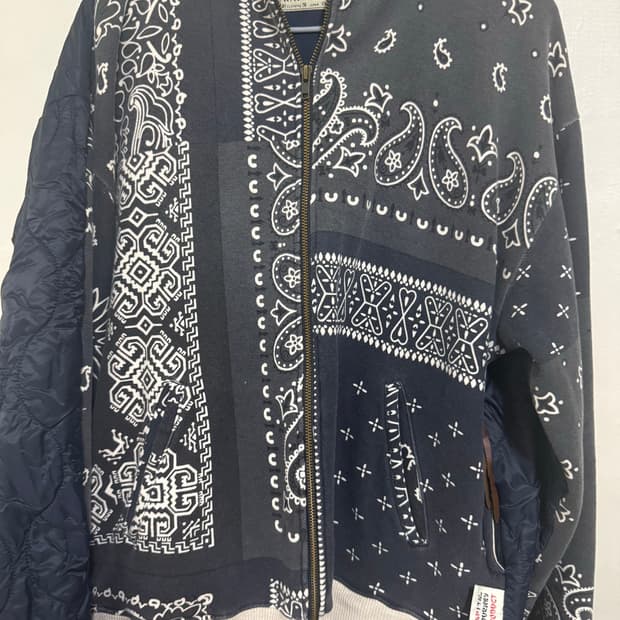 캐피탈 플리스 반다나 비부악 후드 블루종 블랙