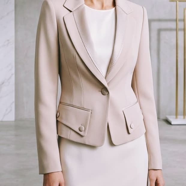 미니멈 배색카라 크롭자켓 55 아이보리