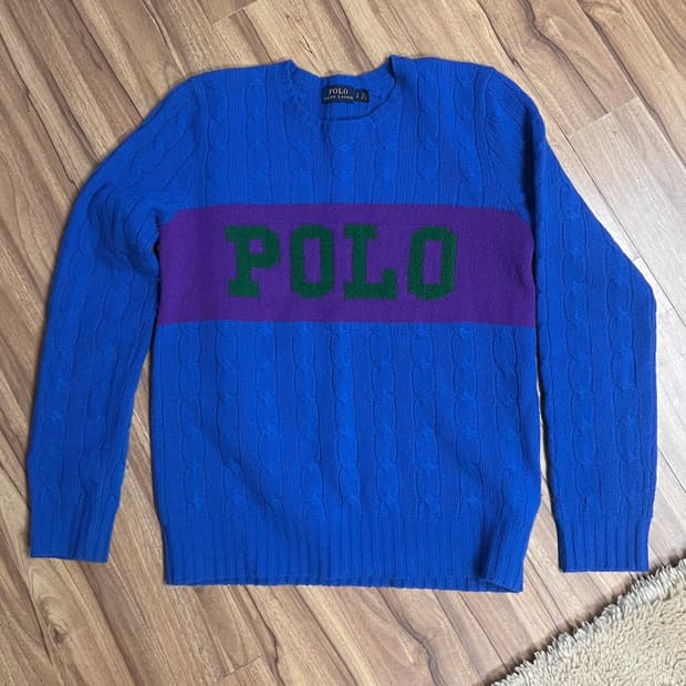 폴로 랄프로렌 로고 캐시미어 니트 S