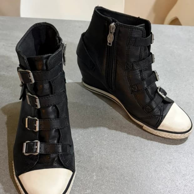 Ash 아쉬 레더 웨지 스니커즈 36