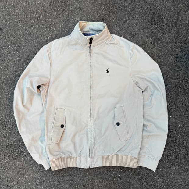 폴로 아이보리 블루종 자켓