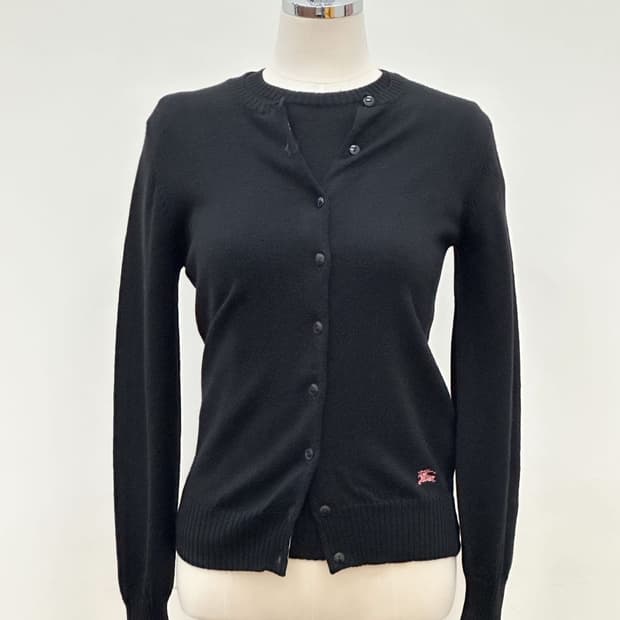 burberry / 버버리 블랙 울 니트+가디건 세트 