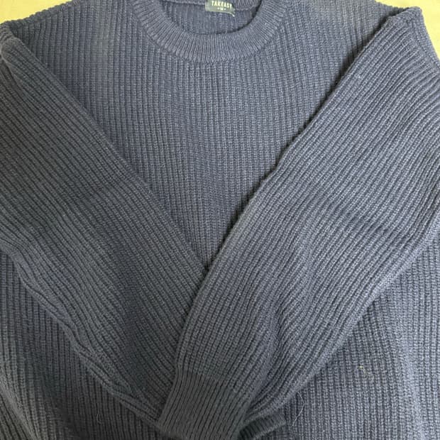 테이크이지 램스울 오버 네이비 니트