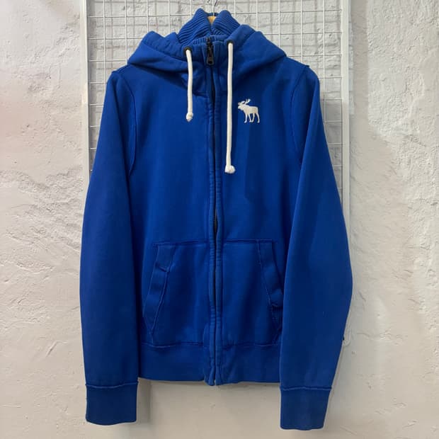 아베크롬비 y2k 빈티지 블루 헤비웨이트 후드집업 L