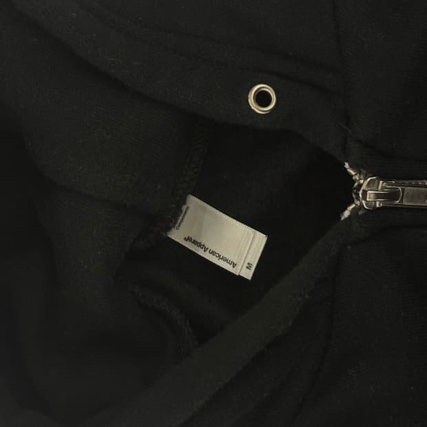 아메리칸어패럴 크롭 후드집업 블랙 M