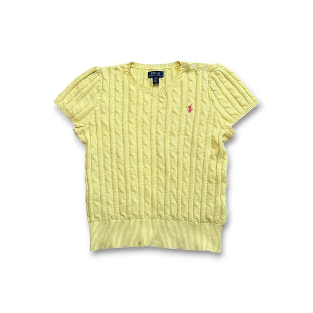 폴로 랄프로렌 케이블 니트 코튼 반팔 스웨터
