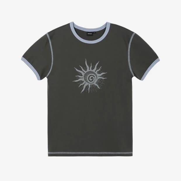 아캄 Cracked Sun Ringer Top 링거 반팔 티셔츠 1사이즈