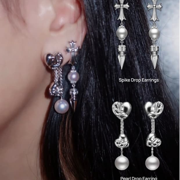 크롬하츠 X 미키모토  Chrome Hearts X Mikimoto 귀걸