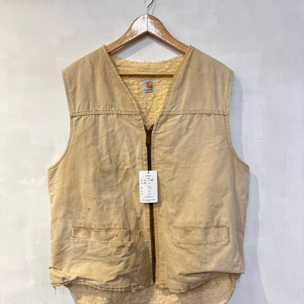 칼하트 베이지 플리스 베스트 조끼