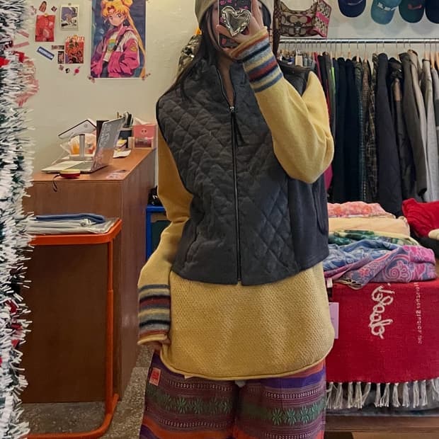 퀄팅 그레이 베스트 [무배]