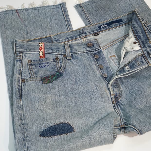 아뜰리에 리페어스 X 리바이스 501 패치워크 팬츠