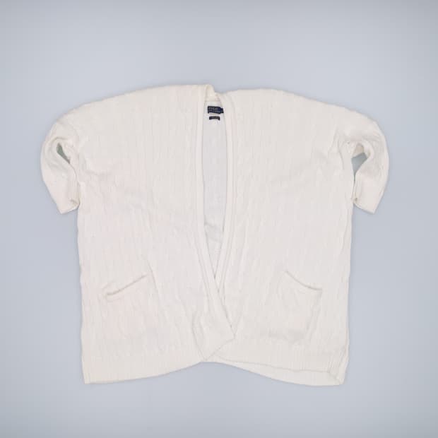 M 폴로 피마코튼 케이블 반팔 니트 가디건 4222