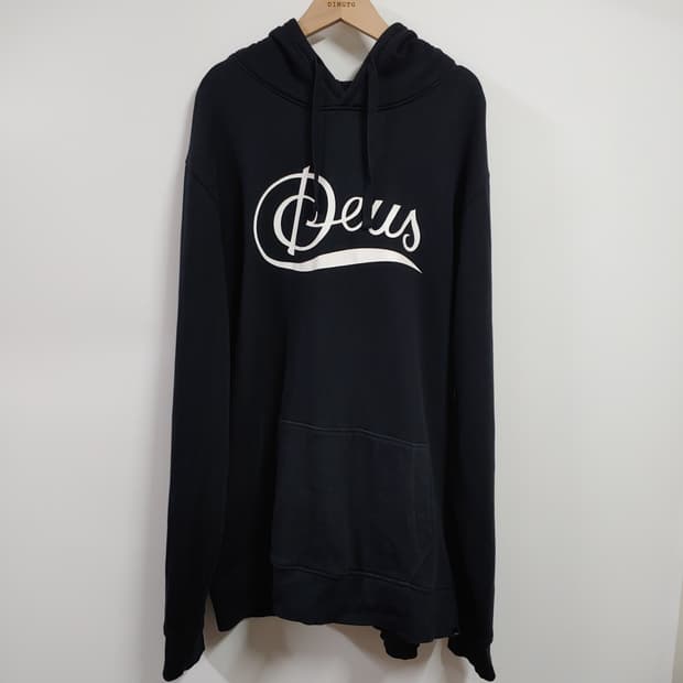 [XL] 데우스 (DEUS) 로고 후드 블랙
