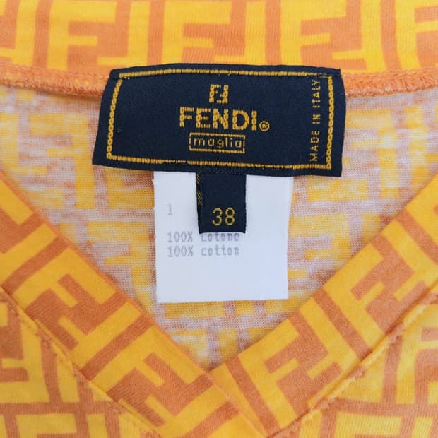  펜디(FENDI) 빈티지 쥬카 모노그램 V넥 티셔츠정품
