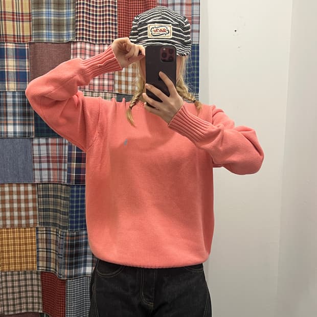 폴로 핑크 니트