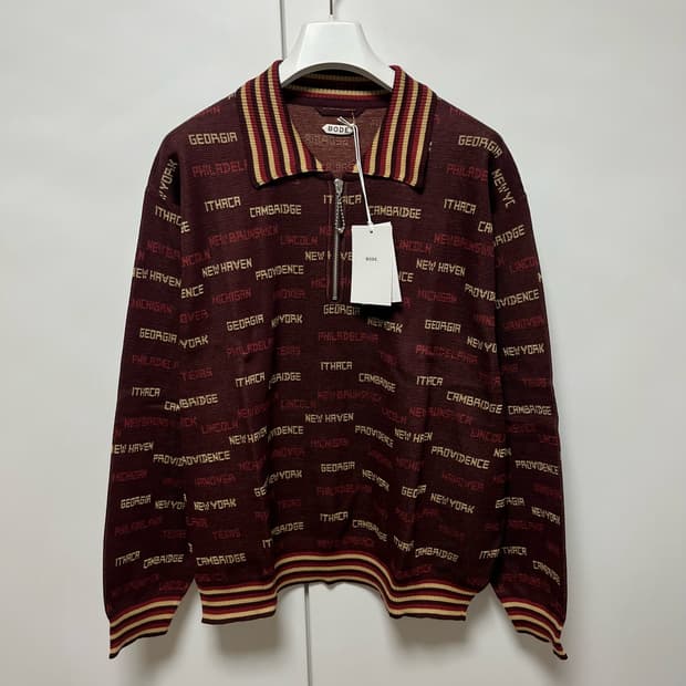 [XL]보디 BODE Gridiron Quarter 집업 니트