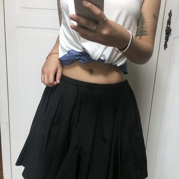 미니 밴딩 플리츠 skirt