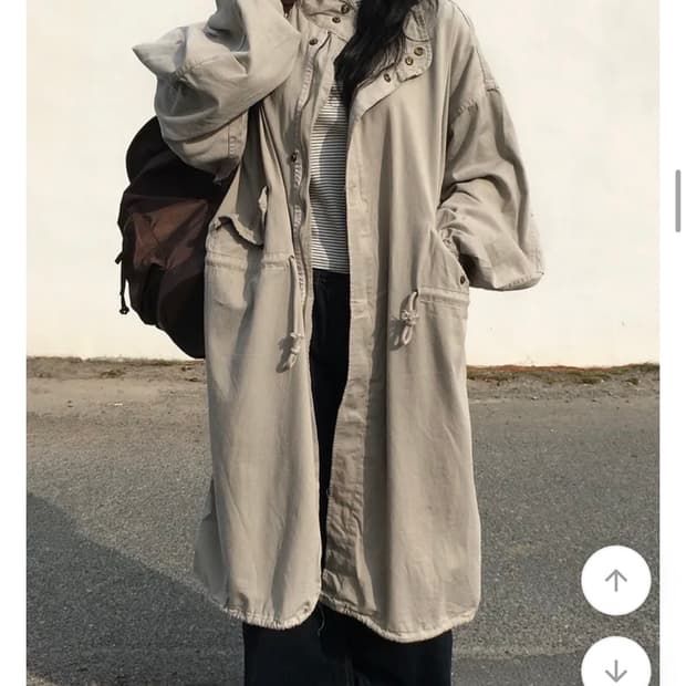 피쉬테일 롱 야상 점퍼 그레이색