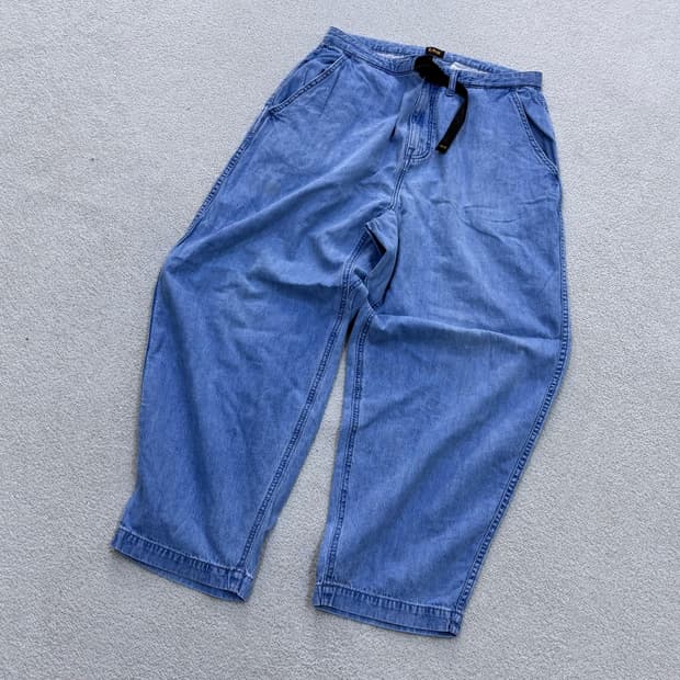 L 리 웨빙 벨트 린넨 데님 팬츠 0423E