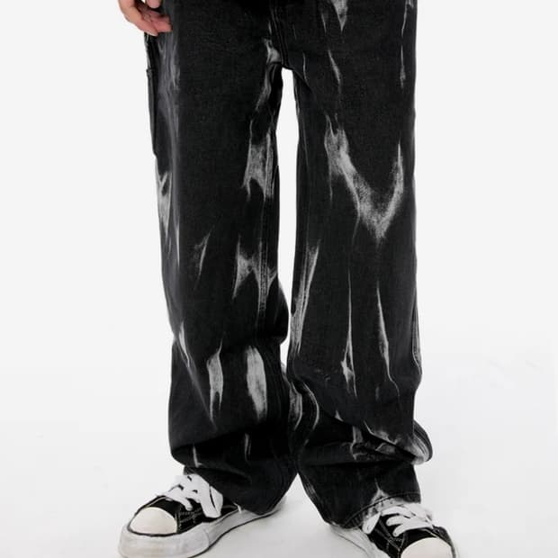 플레이버리즘 타이다이 워시드 카펜터 데님 팬츠