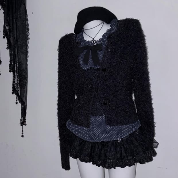 공겜여주 코디세트 (프릴, 도트, 리본, 퍼 아우터) 🖤🎵🎵🎵