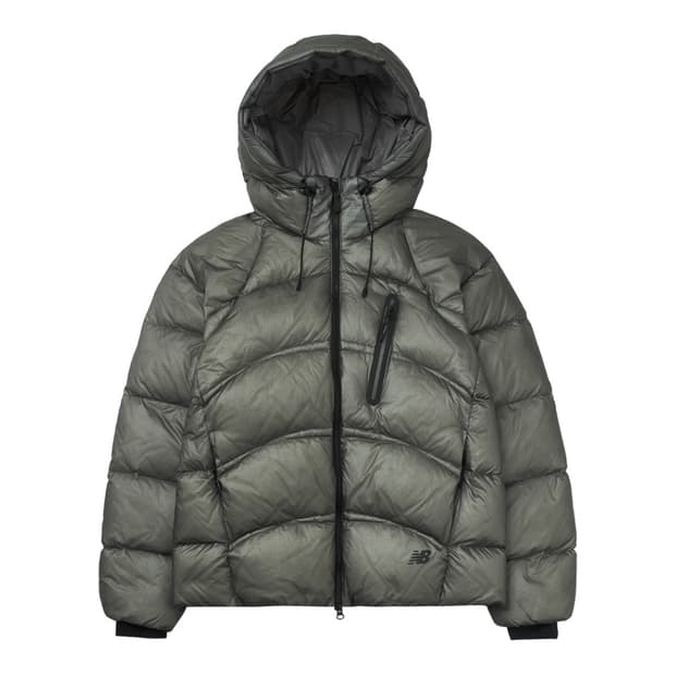 뉴발란스 플라잉 77 슈퍼라이트 후드형 헤비 구스다운 그레이