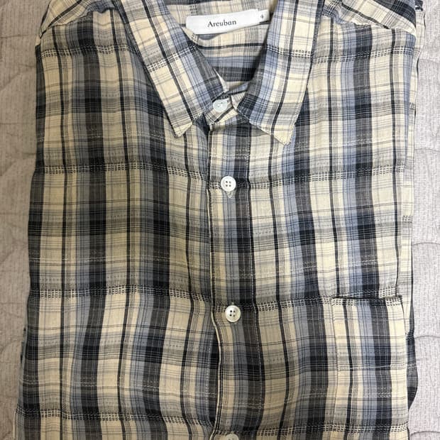 아르반 컨티누어스 체크 셔츠_옐로우 블루