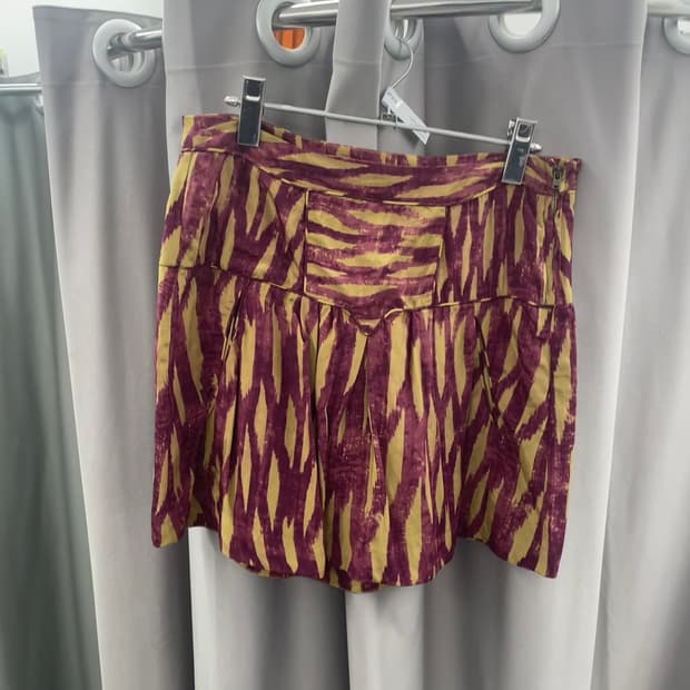 이자벨마랑 브러시 지브라 패턴 실크 스커트 